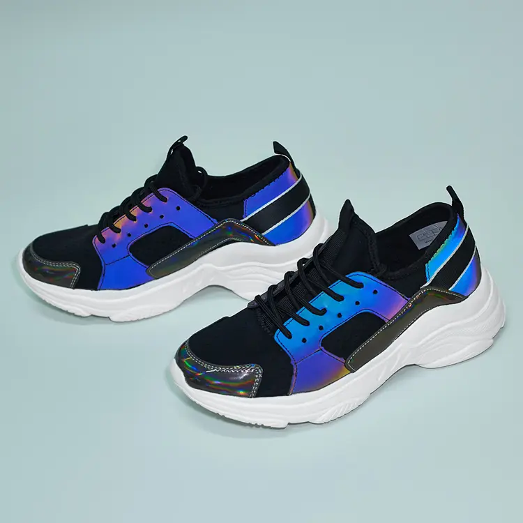 2021 Stylish Unique Reflective Design Wholesale Platform Sport Shoes Women Men's Fashion Sneakers