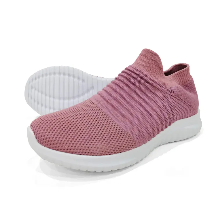 China Popular Latest Fashion Slip-On Knit Sneaker Cheap Sports Running Casual Shoes